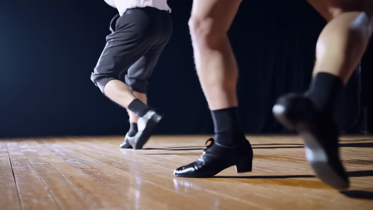 Dancers Performing on a Wooden Stage