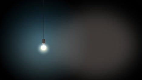 4k video of light bulb on blue background. concept of electricity.