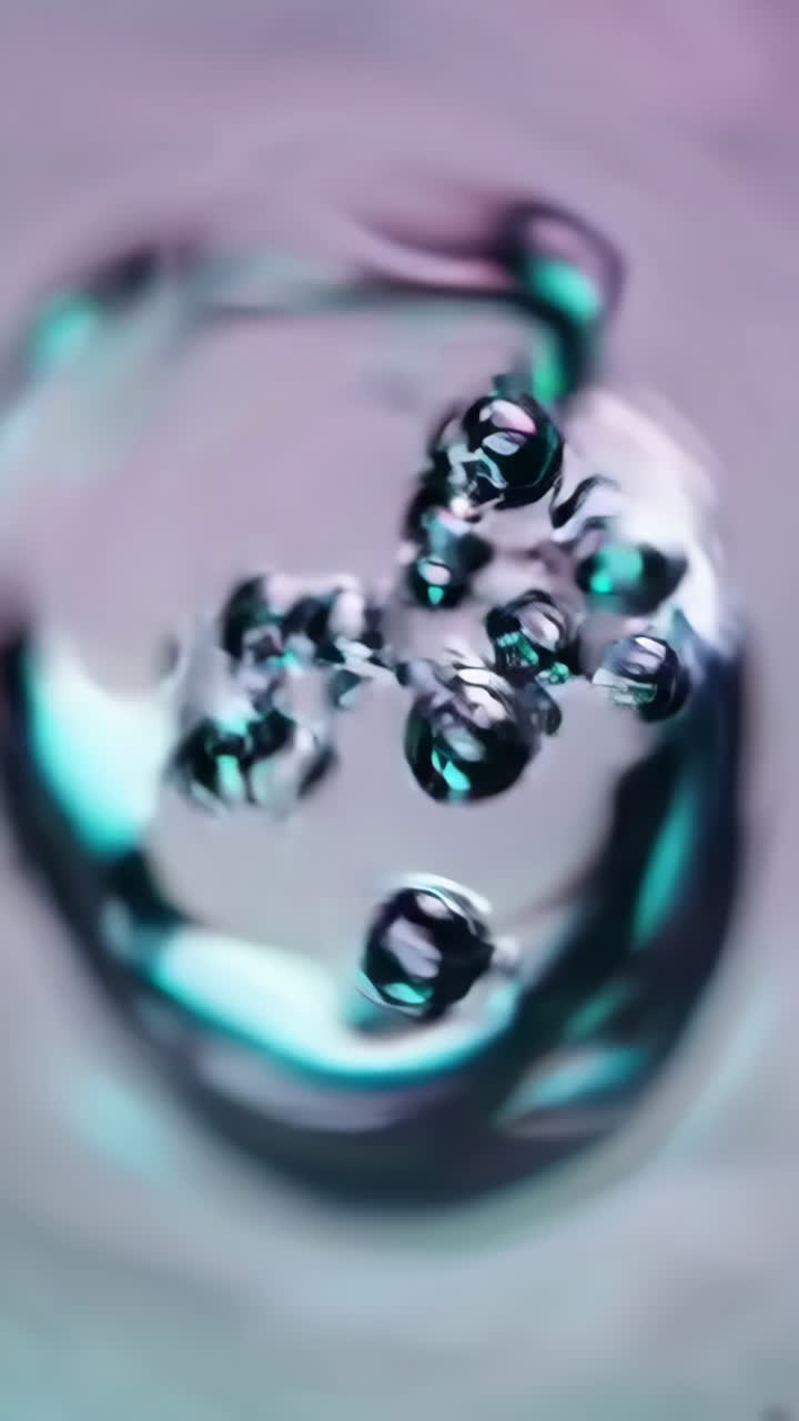 액체에 있는 다채로운 거품