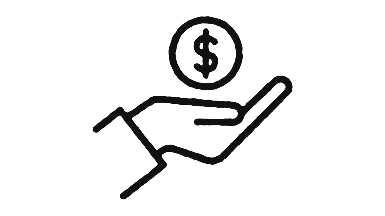 Donationsikon for penge animationsoptagelser & Alpha-kanal