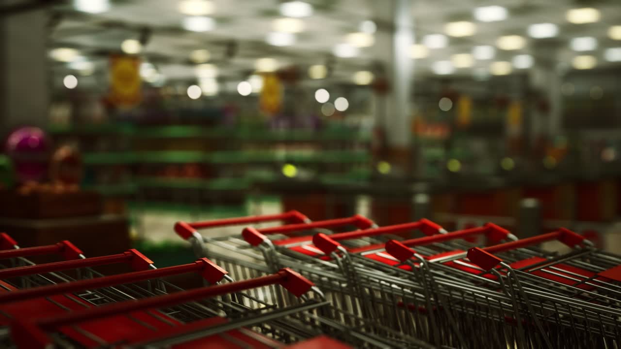 코로나19 전염병과 비어있는 슈퍼마켓