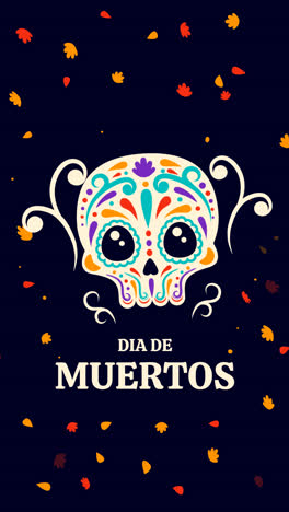 Eine-Animation-Mit-Flachem-Design-Im-Dia-De-Muertos-Hintergrund