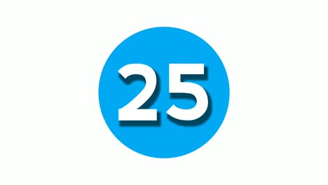 Number-25-twenty-five-sign-symbol-animation-motion-graphics-on-blue-circle-white-background,cartoon-video-number-for-video-elements