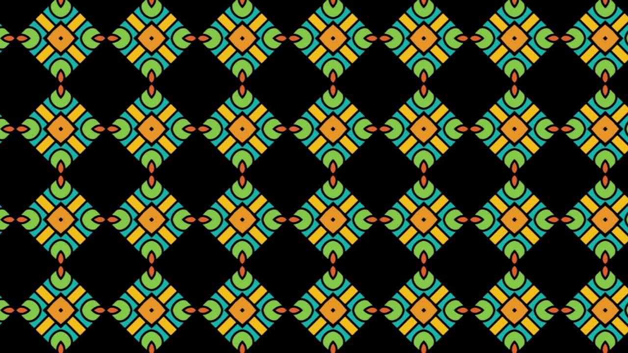 animación interminable de diapositivas de patrón de mosaico sin costuras. panorámica