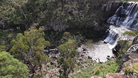 beautiful waterfalls cascading in a lush forest