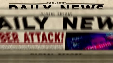 cyber attack breaking news newspaper printing press