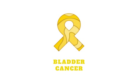 bladder cancer awareness papercut ribbon animation