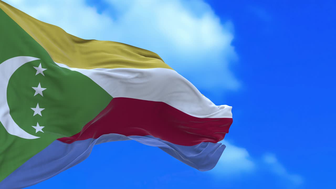 un bucle sin costuras de la bandera de las comoras.