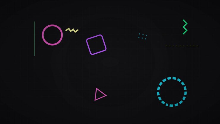 Abstract Memphis Style Motion Graphics with Floating Geometric Shapes