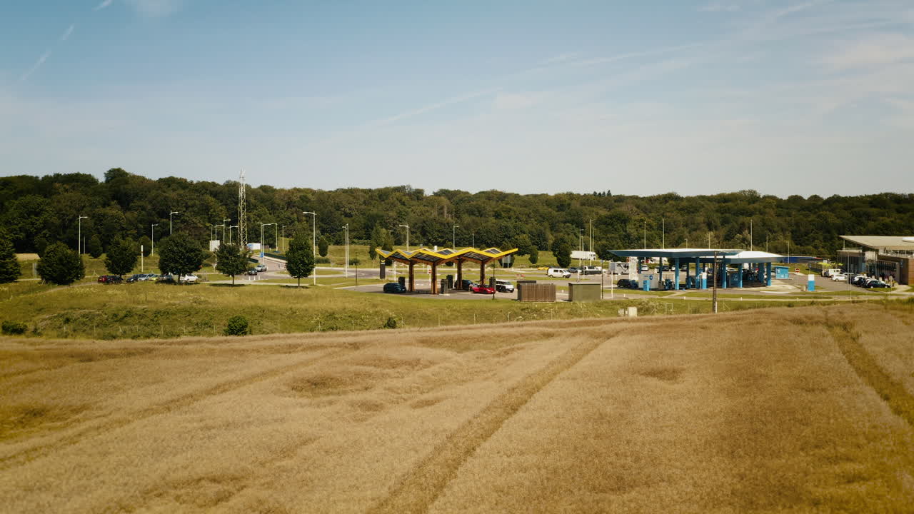 Gas station in a field