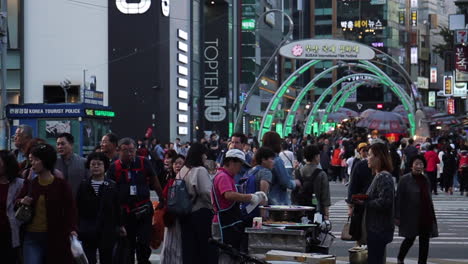 busy street scene in busan, korea