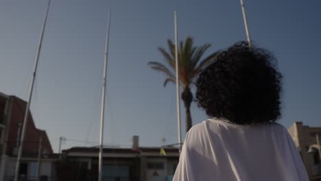 Woman near Palm Trees