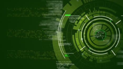 animación del procesamiento de datos sobre el giro del alcance