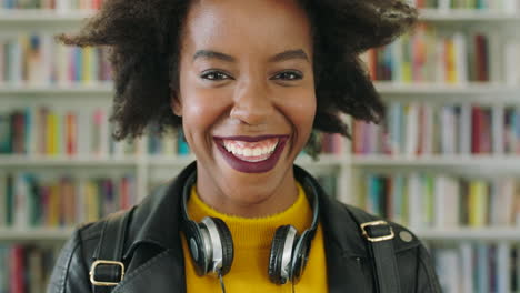 portrait of trendy female student standing