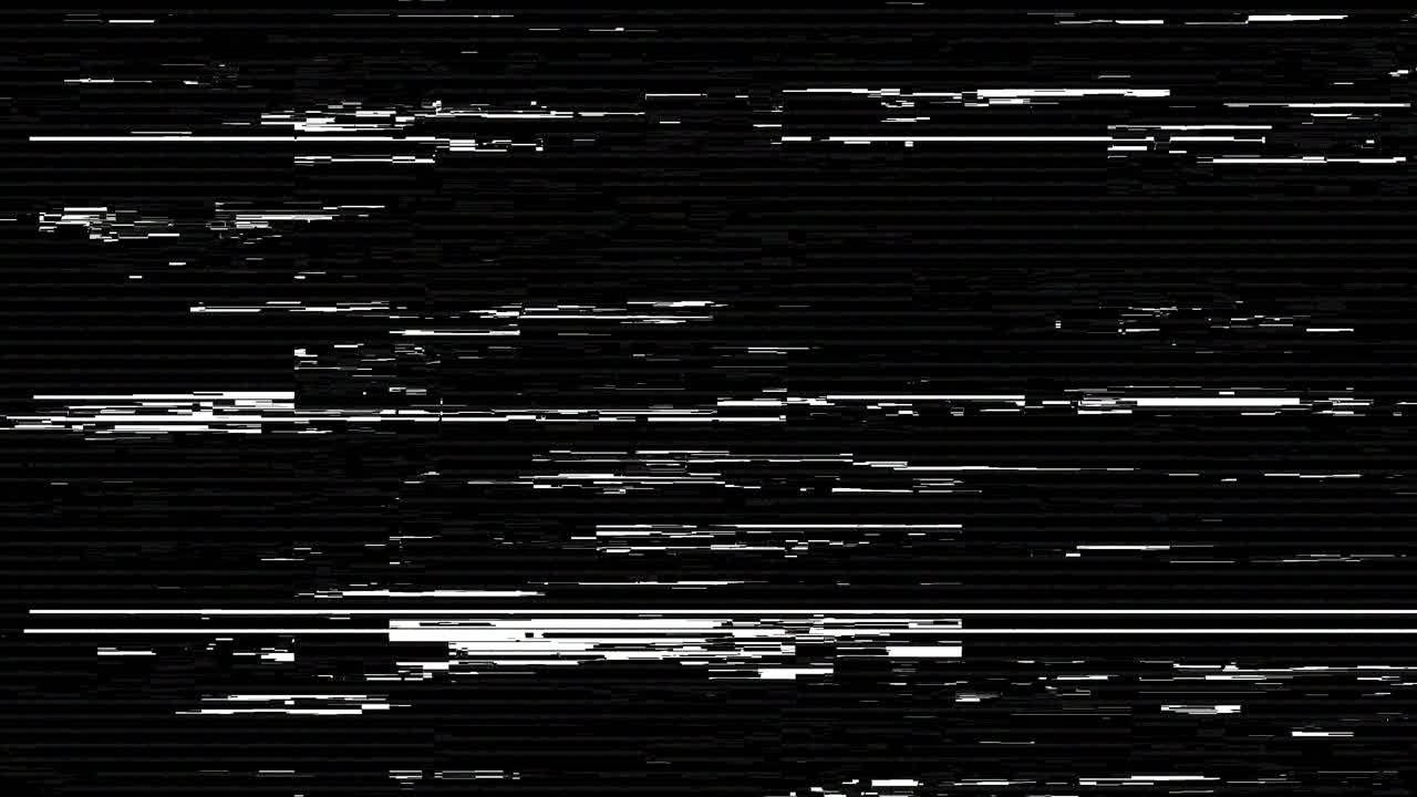 Abstract Digital Glitch Static Noise with Horizontal Lines