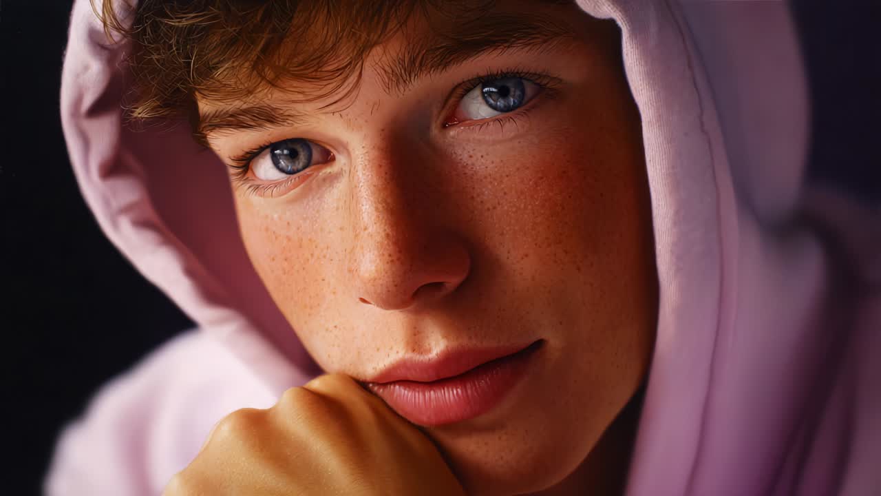 Portrait of a Boy with Blue Eyes