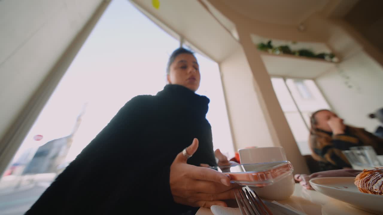 Woman at cafe