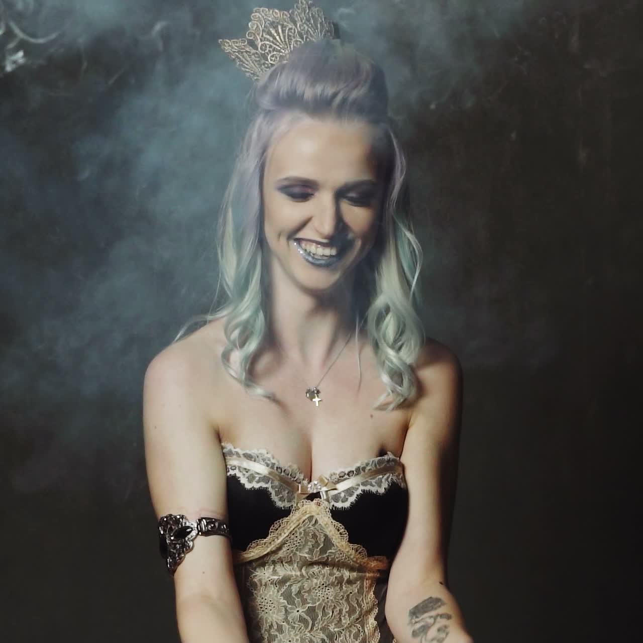 Woman blowing up flapper