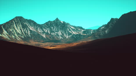 mountain range with blue sky
