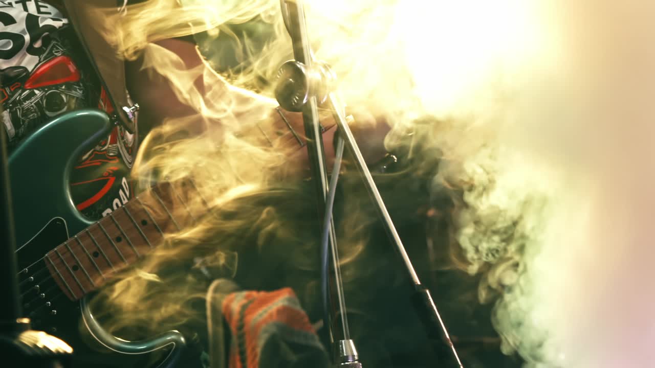 Electric Rock Music Performance With Smoky Live gig Concert Atmosphere
