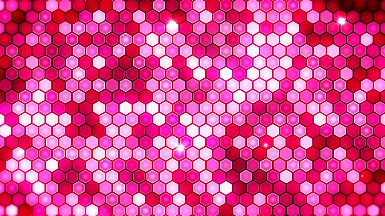 Red electric lightning honeycomb background. Glowing electric hexagon with shining light. Business technology loop animation.