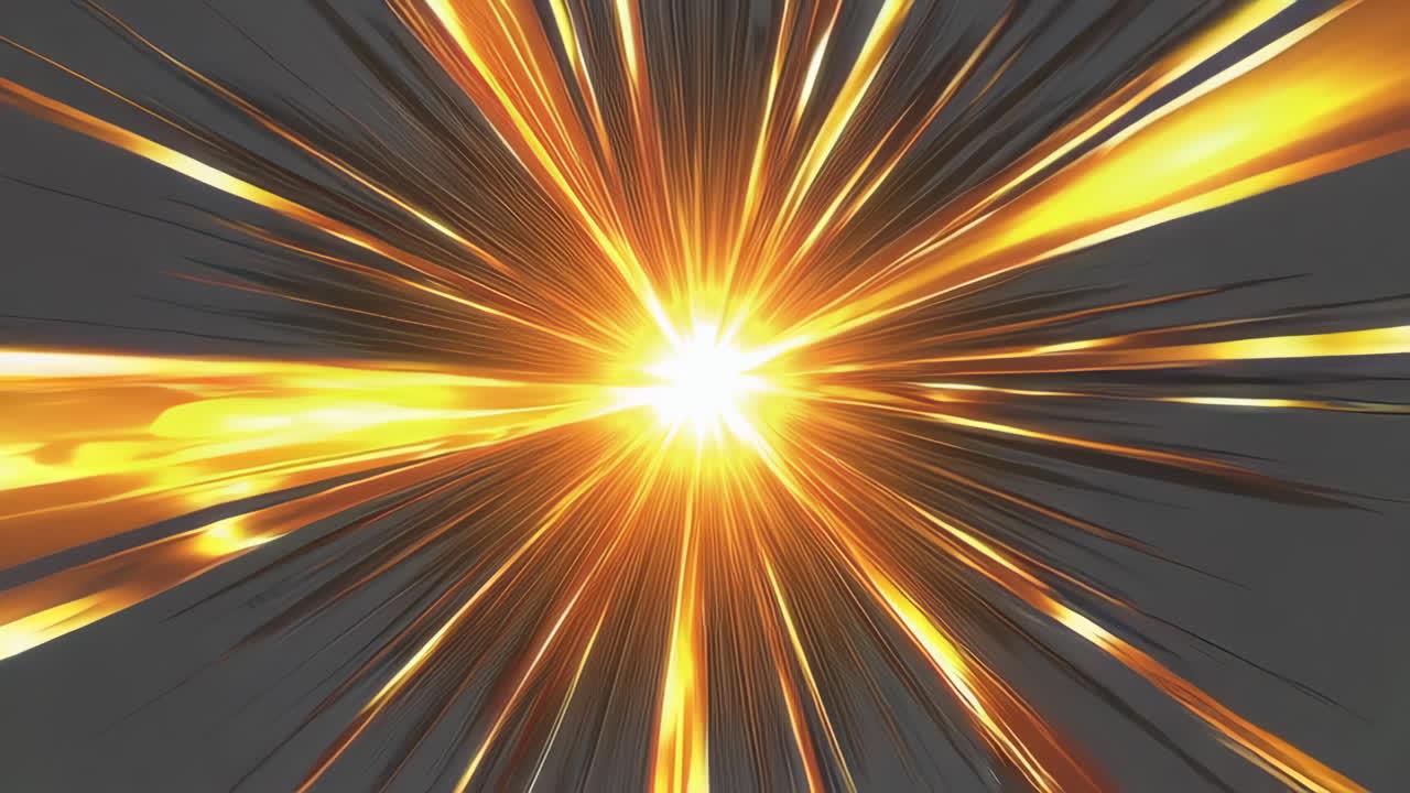 Abstract Golden Light Burst with Radial Speed Lines