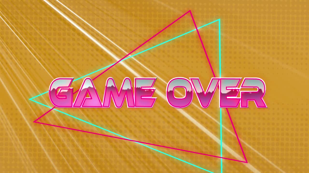 구름과 오렌지색 프레임 위의 레벨 업 텍스트의 애니메이션