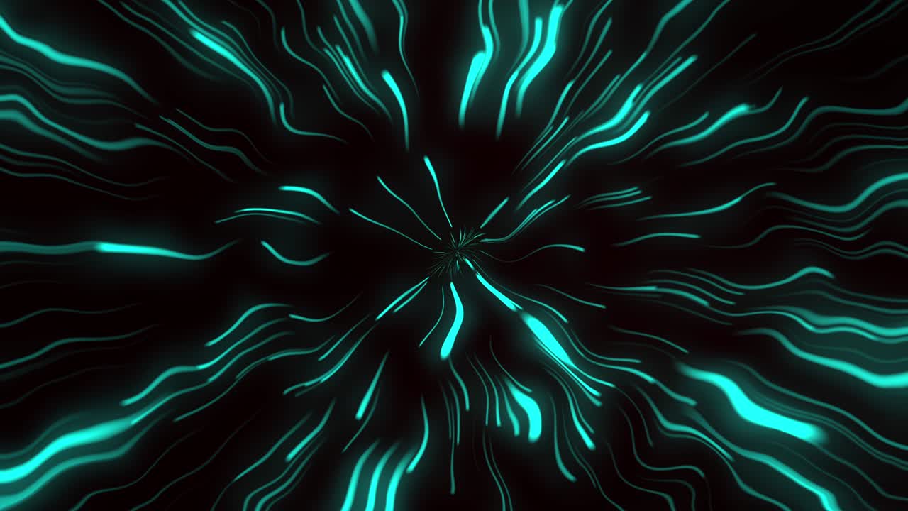 Looped animation. Abstract background with light waves moving fast from the center
