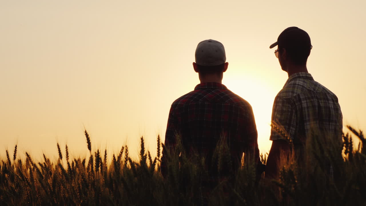 수평선을 기대하는 일몰을 배경으로 포옹하는 두 젊은이