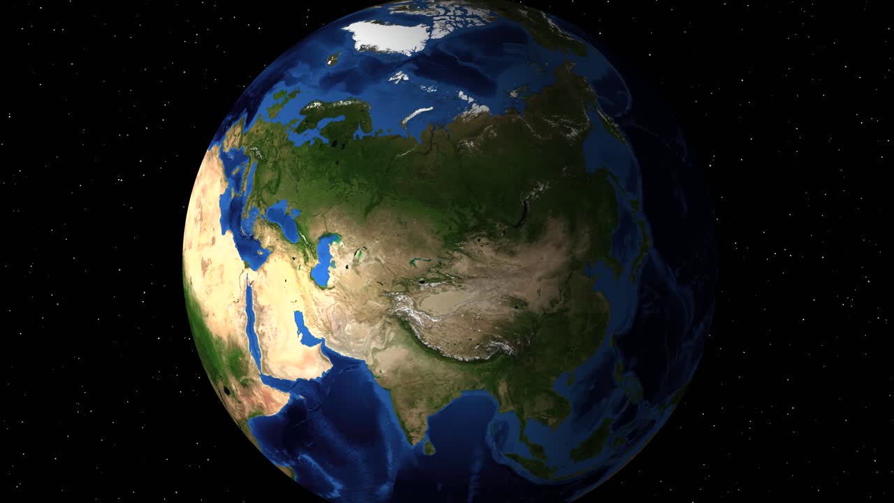 Progressive close-up view of Hungary from space