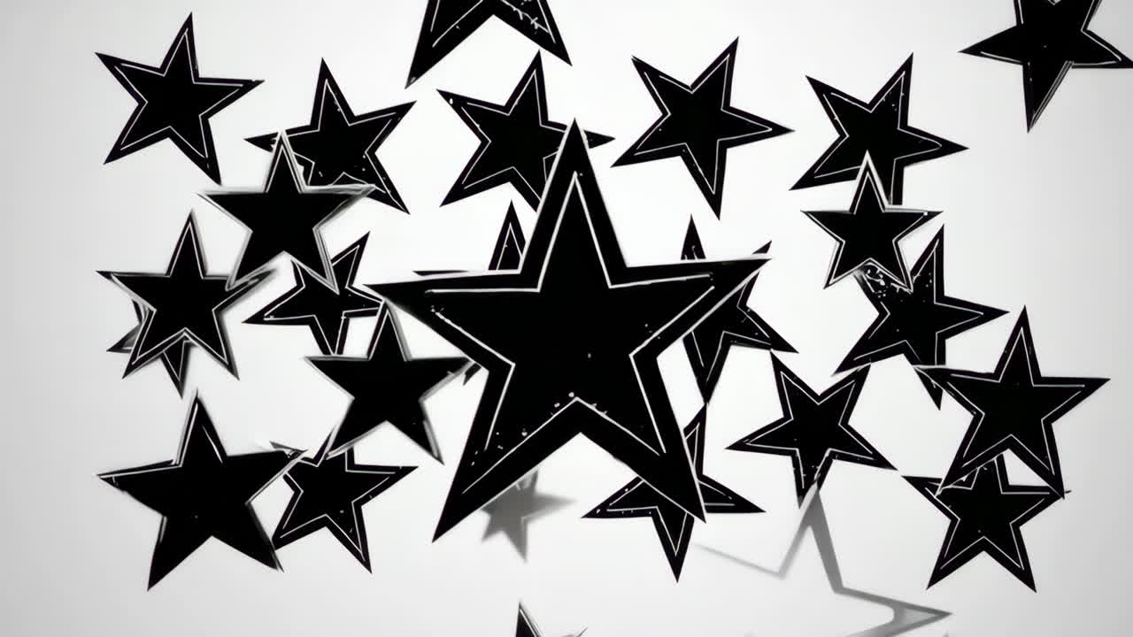 Abstract Black Stars on White Background