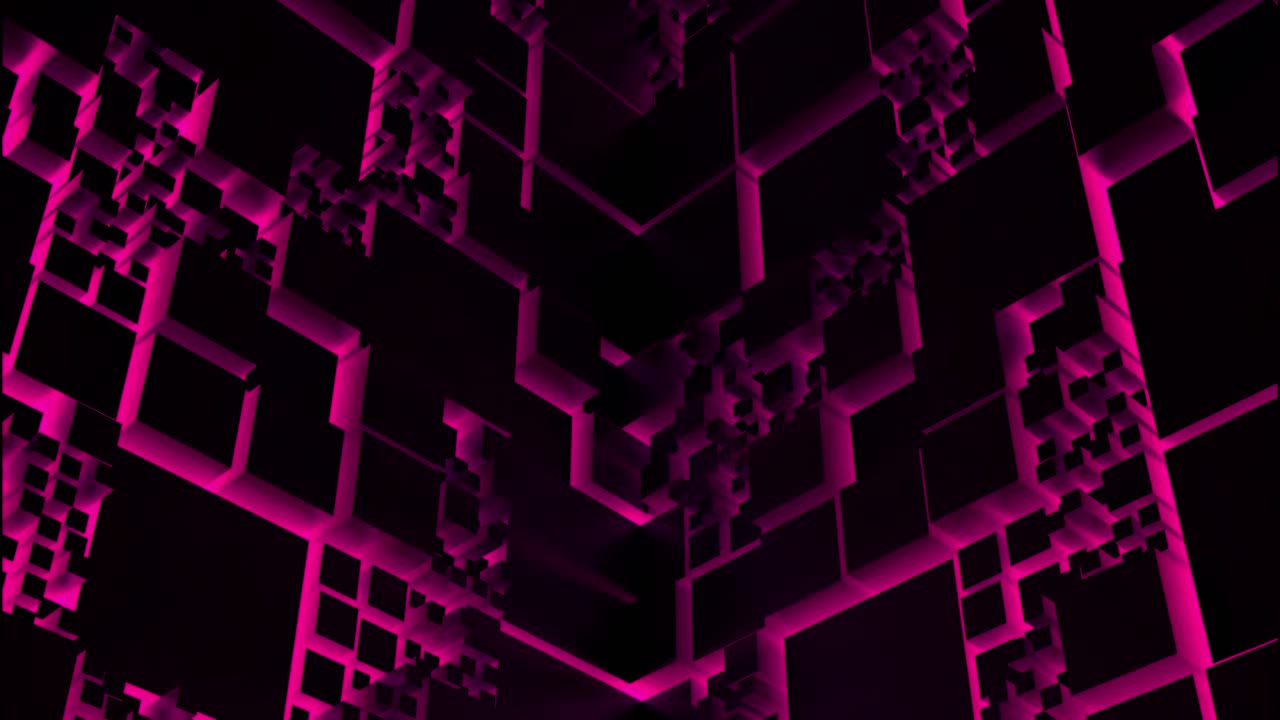 Abstract 3D geometric background with pink cubes