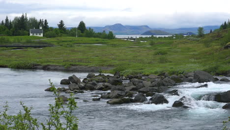 Establishing-shot-of-the-church-at-Thingvellir-Iceland-first-Parlaiment-site