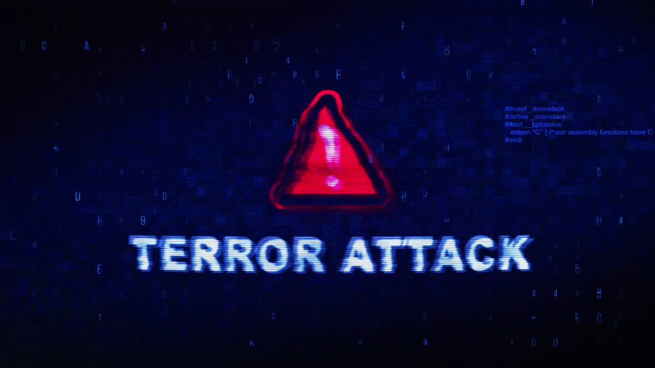 Terror Attack Warning - Digital Glitch Effect