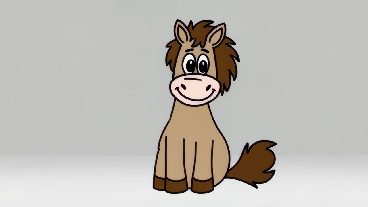 Cute Cartoon Horse