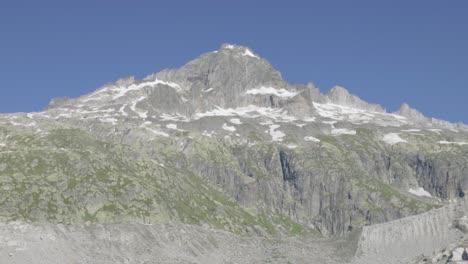 snowy mountain peaks on the rhone glacier, in switzerland