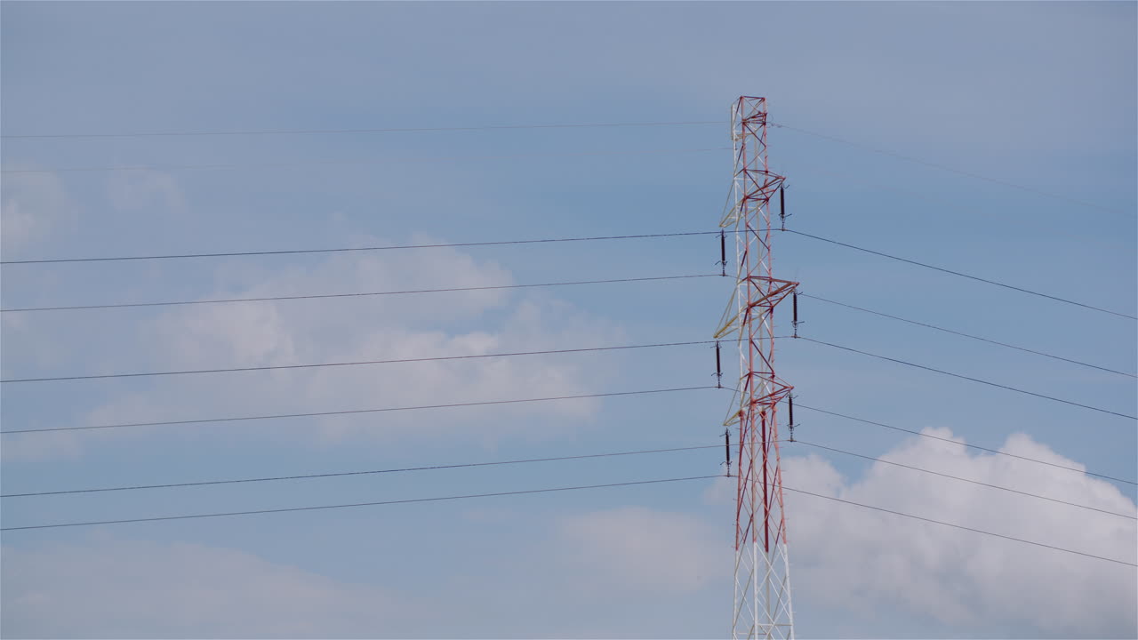 Time Lapse of Clouds with Power Pole Background