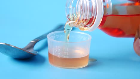 measuring liquid medicine for a child