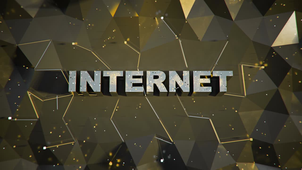 texto de internet amarillo y negro bucle sin costuras animación de renderización 3d