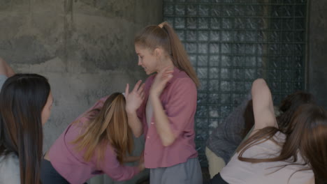 group of women performing contemporary dance