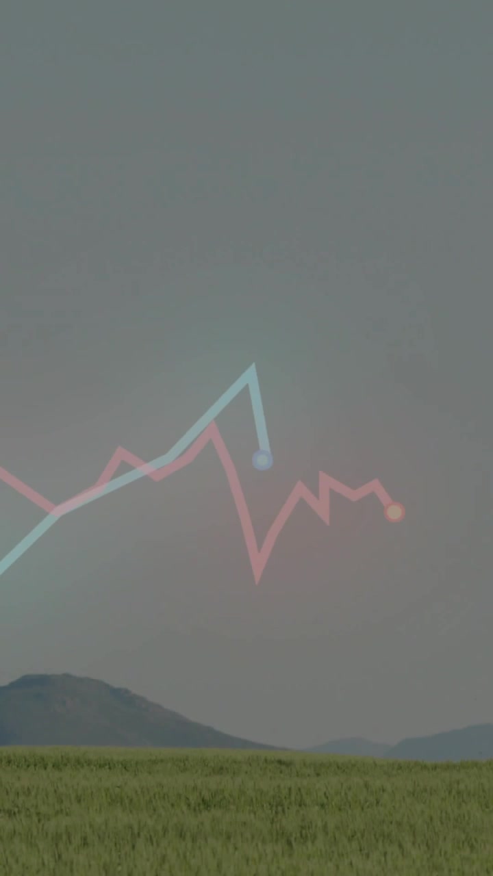 Vertical video: Cyan and pink lines emerging from left, crossing, spiking, oscillating to show data