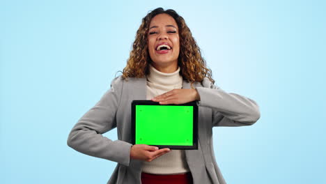 mujer de negocios feliz, tableta