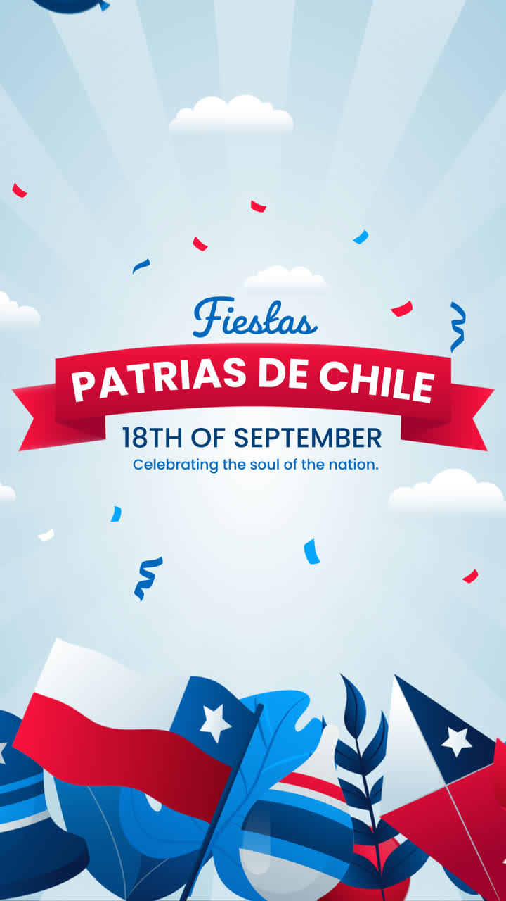 una animación de fondo de gradiente para las fiestas patrias chile