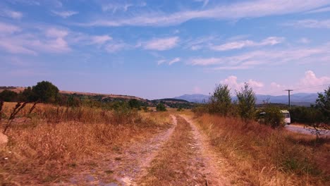 Via-Egnatia,-an-Old-Roman-Constructed-Road-in-Macedonia,-Balkans