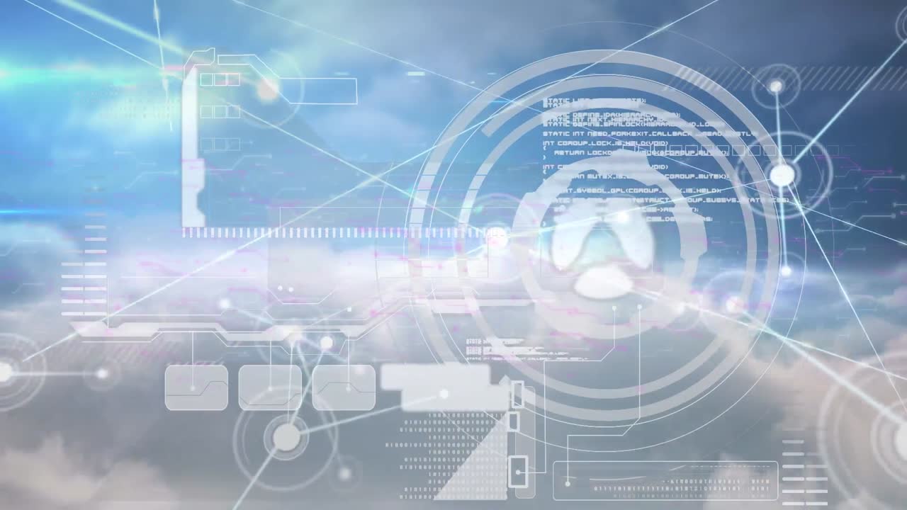 범위 스캐닝, 데이터 처리 및 연결 네트워크의 애니메이션