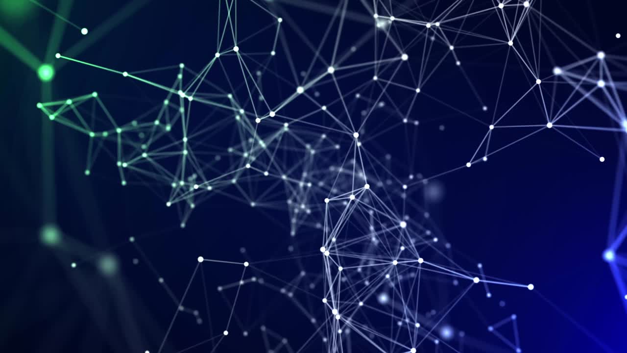 Digital Network Connection With Dots And Lines Animation. Data Visualization. Global Communication. Futuristic Technology Background. 4K