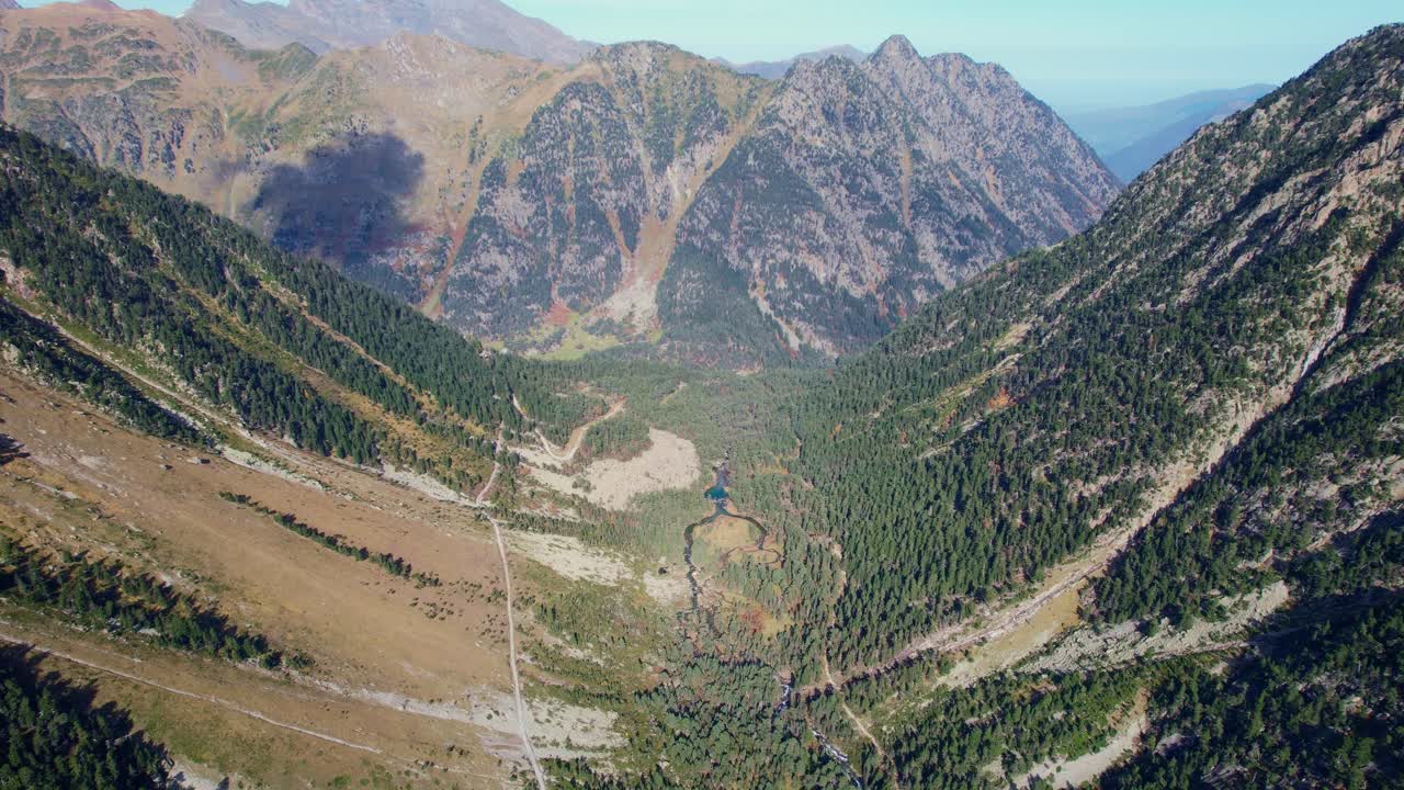 Serene aerial view of Lake Gaube and Pyrenees, ideal for nature lovers