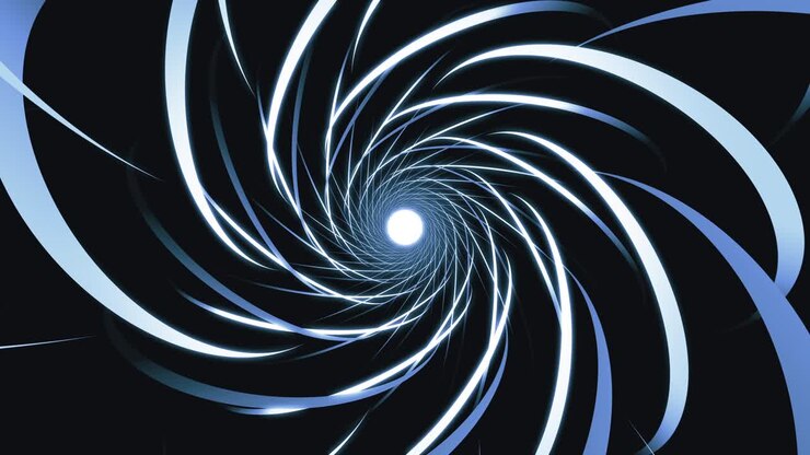 Sfondo blu con linee astratte vorticose, animazione in loop