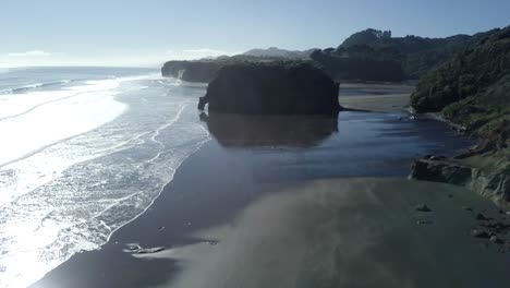 Coastal Beach Landscape with Rock Formations