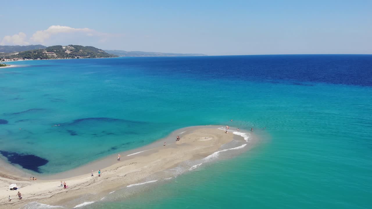 possidi, halkidiki, 그리스의 아름답고 멋진 해변의 유명한 머리